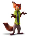  absurd_res anthro canid canine clothed clothing disney fox fur green_eyes hi_res male mammal nick_wilde orange_body orange_fur simple_background solo zootopia 
