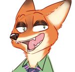  2018 anthro black_nose bust_portrait canid canine clothed clothing disney fangs fox fur green_eyes hi_res mammal necktie nick_wilde open_mouth open_smile orange_body orange_fur portrait red_fox shirt simple_background smile solo teeth topwear vhs273 white_background zootopia 