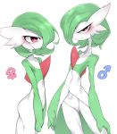  blush clothed clothing featureless_crotch female gardevoir gender_symbol girly hair humanoid male mammal nintendo pok&eacute;mon pok&eacute;mon_(species) red_eyes simple_background symbol unknown_artist video_games white_body ♀ ♂ 
