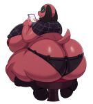  2019 animal_crossing anthro areola areola_slip big_breasts big_butt biped boots breasts butt butt_focus canid canine canis cellphone cherry_(animal_crossing) clothed clothing crop_top digital_media_(artwork) domestic_dog ear_piercing eyelashes female fingers floppy_ears footwear fur furniture green_eyes hi_res holding_object holding_phone huge_breasts huge_butt mammal midriff nintendo obese obese_female overweight overweight_female phone piercing rear_view red_body red_fur shirt simple_background sitting sleeveless_shirt solo sssonic2 stool thick_thighs tight_clothing topwear under_boob video_games white_background 