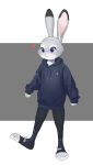  &lt;3 2019 ambiguous_gender anthro clothed clothing dipstick_ears disney fully_clothed fur grey_body grey_fur hoodie judy_hopps lagomorph leporid mammal multicolored_ears rabbit simple_background solo sparkles swetpot topwear zootopia 