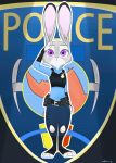  2016 alternate_version_at_source anthro claws clothed clothing disney female fully_clothed gesture hi_res inner_ear_fluff judy_hopps lagomorph leporid long_ears looking_at_viewer male mammal police_uniform purple_eyes rabbit salute solo swetpot toe_claws tuft uniform zootopia 