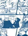  2019 4_toes 5_fingers anthro avian bird bite brutus_(twokinds) canid canine canis chicken cloak clothed clothing comic conditional_dnp digitigrade duo egg english_text fingers fully_clothed fur galliform gallus_(genus) keidran male mammal monochrome pawpads phasianid screaming simple_background sketch teeth text toes tom_fischbach tongue transformation twokinds webcomic wolf 