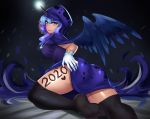  big_breasts body_writing breasts butt feathered_wings feathers female friendship_is_magic horn horned_humanoid humanoid my_little_pony princess_luna_(mlp) tzc wings 