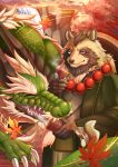  2019 ambiguous_gender anthro asian_mythology claws detailed_background dragon east_asian_mythology eastern_dragon feral fur green_body green_scales group leaf misleading_thumbnail mythology nagisabus open_mouth scales sharp_teeth size_difference smaller_ambiguous smaller_feral species_request teeth tongue waterfall 