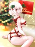  ass azur_lane christmas erect_nipples naked_ribbon sirius_(azur_lane) zubi_(skylinezb) 
