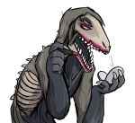  ambiguous_gender keadonger lipstick makeup pink_eyes scalie scp-682 scp_foundation solo 