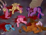  anus avian blood bodily_fluids butt chango-tan cutie_mark death decapitation dismemberment equid equine female feral fluttershy_(mlp) friendship_is_magic genital_fluids gilda_(mlp) gore group gryphon horn horse mammal multicolored_tail my_little_pony pinkie_pie_(mlp) pterippus pussy rainbow_dash_(mlp) severed_head teats twilight_sparkle_(mlp) unicorn urine wings 