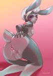  anthro anus asheraart backsack balls butt girly lagomorph leporid male mammal penis pinup pose rabbit softboy solo 