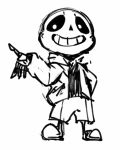  2016 clothed clothing doneru humanoid male sans_(undertale) simple_background solo undertale video_games 