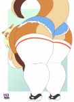  big_butt butt clothing female huge_butt hyper hyper_butt lionalliance lutrine mammal mustelid solo 