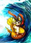  2012 absurd_res ambiguous_gender digital_media_(artwork) duo emolga haychel hi_res mammal marine membrane_(anatomy) nintendo outside patagium pok&eacute;mon pok&eacute;mon_(species) rodent sciurid stunfisk surfer surfing video_games water wave 