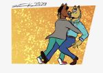  2020 anthro bojack_horseman bojack_horseman_(character) clothed clothing dr._champ duo equid equine french_kissing horse kissing male male/male mammal tongue zackdadawg 