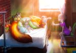  anthro bed bedroom bottomwear buckteeth canid canine chair clothed clothing color_edit colored disney duo edit eyes_closed fox fully_clothed fur furniture grey_body grey_fur inside judy_hopps lagomorph leporid light lighting looking_at_another mammal martinisnowfox nick_wilde on_bed open_mouth open_smile orange_body orange_fur pants plushie rabbit red_fox shirt sitting sleeping smile sunlight teeth topwear window ziegelzeig zootopia 