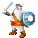  1:1 3d_(artwork) absurd_res armor belt black_eyes digital_media_(artwork) fur headgear helmet hi_res male mammal melee_weapon nibroc-rock norman_(sonic) polar_bear shield sonic_the_hedgehog_(series) sword ursid ursine viking weapon white_body white_fur 