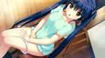  blue_hair brown_eyes fairy_tail highres kitchen mamiya-kunchi_no_itsutsugo_jijou mamiya_moeri masturbation no_pants shirt twintails wendy_marvell 