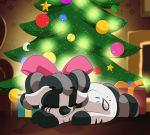  accessory animated christmas christmas_lights christmas_tree cutie_mark equid equine eyes_closed fan_character feral gift hair_accessory hair_bow hair_ribbon holidays inside mammal my_little_pony n0nnny ribbons shadow solo tree 