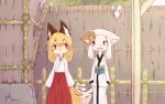  asian_clothing blonde_hair blush canid canine clothed clothing cute_fangs domestic_cat duo east_asian_clothing felid feline felis female fox fur hair japanese_clothing kemono kimono mammal open_mouth open_smile red_eyes smile standing tillsit3142 tongue tongue_out white_body white_fur white_hair yellow_body yellow_eyes yellow_fur 青狐じっと 