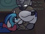  anthro ask_bottom_armor curled_up dialogue equid equine fan_character friendship_is_magic horn lefthighkick male mammal my_little_pony shining_armor_(mlp) unicorn zebra 