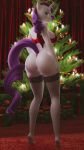  3d_(artwork) anthro bedroom_eyes big_breasts big_butt breasts butt christmas christmas_tree clothing digital_media_(artwork) equid female friendship_is_magic holidays horn lingerie looking_at_viewer looking_back mammal my_little_pony narrowed_eyes puppy3d rarity_(mlp) seductive tree unicorn 