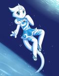  2020 anthro aurawing blue_body blue_eyes blue_skin clothed clothing dress female hi_res kemono long_tail looking_at_viewer mammal smile solo undersea young 