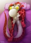  &lt;3 absurd_res anthro anus bed belly big_belly big_breasts breasts chikiota clothing cobra cupcake_(moonchild1307) female furniture hi_res lying mostly_nude nipples on_back open_mouth pillow pregnant pussy red_body red_scales reptile scales scalie snake solo spread_legs spreading yellow_anus yellow_nipples yellow_pussy 