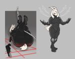  asriel_dreemurr bodily_fluids bodysuit clothing curvaceous curvy_figure female gun handgun horn invalid_tag lasers male melee_weapon pistol plantigrade_feet ranged_weapon rope rubber short_tail silencer skinsuit submarine_screw sweat sword tight_clothing toriel undertale video_games voluptuous weapon 