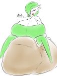  2016 3:4 big_breasts blush breasts dialogue diaper eyes_closed feces female gardevoir green_hair hair hair_over_eye huge_breasts humanoid hyper hyper_feces hyper_soiling looking_pleasured messy_diaper nintendo one_eye_obstructed open_mouth open_smile pok&eacute;mon pok&eacute;mon_(species) prettypaddedprincess scat simple_background smile soiling solo text video_games white_background 