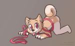  all_fours ambiguous_gender canid canine canis domestic_dog fingers fur hi_res kaittycat ketei ketei_(character) leash looking_at_viewer mammal nude shiba_inu simple_background solo spitz tan_body tan_fur tongue tongue_out 