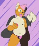  bulge catdragon clothing domestic_cat dragon felid feline felis grope horn jockstrap looking_at_viewer mammal mohawk_(disambiguation) nipples overweight retro_future slightly_chubby tongue tongue_out underwear 