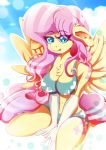  anthro big_breasts breasts chest_tuft cleavage clothed clothing equid equine female fluttershy_(mlp) friendship_is_magic mammal my_little_pony pterippus rariedash tuft wings 