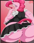  anthro anus areola areola_slip bedroom_eyes big_breasts big_butt bottomwear breasts butt clothing clothing_lift equid equine female friendship_is_magic huge_butt maid_uniform mammal my_little_pony narrowed_eyes no_underwear overweight pinkie_pie_(mlp) puffy_anus pussy seductive skirt skirt_lift swiftriff uniform 