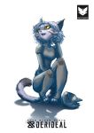  2016 anthro biped black_nose breasts clothed clothing crouching derideal digital_drawing_(artwork) digital_media_(artwork) domestic_cat eyelashes felid feline felis female fur grey_body grey_ears grey_fur grey_hair hair hi_res ivory_(derideal) kiaun mammal open_mouth short_hair signature simple_background smile solo uniform white_background yellow_sclera 