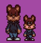  age_difference blush bottomwear canid canine child clothing fox gloves handwear jacket jamburger james_vixen low_res mammal pants topwear young 