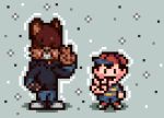  bottomwear canid canine clothing earthbound_(series) footwear fox hat headgear headwear human jacket jamburger james_vixen mammal ness nintendo not_furry pants shoes topwear video_games 