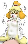  animal_crossing anthro big_breasts blush bodily_fluids breasts canid canine canis clothing cum cum_in_pussy cum_inside domestic_dog eyes_closed eyewear female female_focus fur genital_fluids glasses hair hi_res isabelle_(animal_crossing) japanese_text male male/female mammal nintendo nipples nude open_mouth orca_(artist) penetration pussy sex shih_tzu simple_background slightly_chubby solo_focus sweat teeth text tongue toy_dog translation_request vaginal vaginal_penetration video_games white_background yellow_body yellow_fur 
