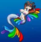  alynna antennae_(anatomy) canid canine fairy female fin fish fox invalid_tag mammal marine merfolk merfur multi_tail papayamist rainbow wings 