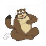  1:1 2008 anthro belly blush brown_body brown_fur canid canine fur humanoid_hands maguro male mammal navel overweight overweight_male raccoon_dog sitting solo tanuki 