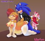  absurd_res ahegao all_fours ambiguous_penetration amy_rose angry anthro anthro_on_anthro anthro_penetrated anthro_penetrating anthro_penetrating_anthro archie_comics black_tie_(suit) blush breasts chipmunk clothed clothing doggystyle eulipotyphlan female female_penetrated from_behind_position ground_squirrel hedgehog hi_res jealous leggings legwear looking_pleasured male male/female male_penetrating male_penetrating_female mammal married nipples penetration pregnant pregnant_sex ring rodent sally_acorn sciurid sex signature sonic_the_hedgehog sonic_the_hedgehog_(archie) sonic_the_hedgehog_(comics) sonic_the_hedgehog_(series) suit tongue tongue_out vellvetfoxie wedding 