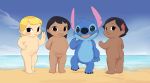  alien aryll baby beach blush butt child claws cloud disney feet felynart group hi_res human lilo_and_stitch lilo_pelekai looking_at_viewer mammal moana moana_waialiki navel nude open_mouth sand sea seaside sky smile standing stitch_(lilo_and_stitch) teeth tongue water young 