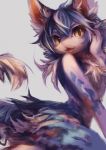  ambiguous_gender anthro blue_body blue_fur blue_hair brown_eyes chest_tuft felid fur hair hi_res kemono mammal multicolored_body multicolored_fur multicolored_hair open_mouth rady-wolf solo tuft white_body white_fur white_hair 
