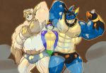  anthro armpit_hair body_hair bulge felid lucario machairodontine male male/male mammal muscular muscular_male nintendo pok&eacute;mon pok&eacute;mon_(species) somniumfox video_games 