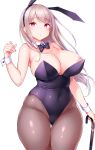  animal_ears bare_shoulders blonde_hair bow bowtie breasts bunny_ears bunnysuit cane covered_navel curvy detached_collar highres large_breasts long_hair mole mole_under_eye nipples original plump red_eyes thighhighs tsukumiya_amane wrist_cuffs 