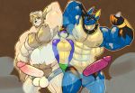  anthro armpit_hair body_hair felid genitals long_penis lucario machairodontine male male/male mammal muscular muscular_male nintendo penis pok&eacute;mon pok&eacute;mon_(species) somniumfox video_games 