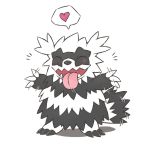  &lt;3 2020 black_body black_fur blush eyes_closed feral fur fuyugaki15 galarian_zigzagoon nintendo pok&eacute;mon pok&eacute;mon_(species) regional_variant simple_background solo tongue tongue_out video_games white_background white_body white_fur 