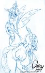  2020 arthropod big_breasts breasts changeling fangs forked_tongue friendship_is_magic hi_res horn insect_wings my_little_pony omny87 queen_chrysalis_(mlp) sketch slim slit_pupils thick_thighs tongue tongue_out wings 