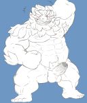  abs absurd_res armpit_hair beard blush body_hair breath_of_the_wild erection facial_hair flexing genitals goron goujuyu grin hi_res humanoid_penis lord_daruk male mineral_fauna musclegut muscular nintendo nipples pecs penis smile the_legend_of_zelda video_games 