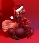  absurd_res big_breasts big_butt breasts butt christmas clothing equid equine female hi_res holidays huge_breasts hyper legwear mammal nude solo thick_thighs thigh_highs winter_nacht 