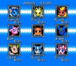  :o blue_background blue_eyes brown_eyes character_name creature eevee english_text espeon face flareon frown gen_1_pokemon gen_2_pokemon gen_4_pokemon gen_6_pokemon glaceon jolteon leafeon looking_at_viewer no_humans pixel_art pokemon pokemon_(creature) purple_eyes racieb red_eyes ribbon rockman school_swimsuit smirk swimsuit sylveon umbreon 