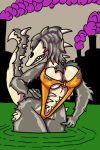  acid big_breasts breasts clothed clothing dzemon female hand_on_hip hi_res reptile scalie scp-682 scp_foundation skimpy solo 